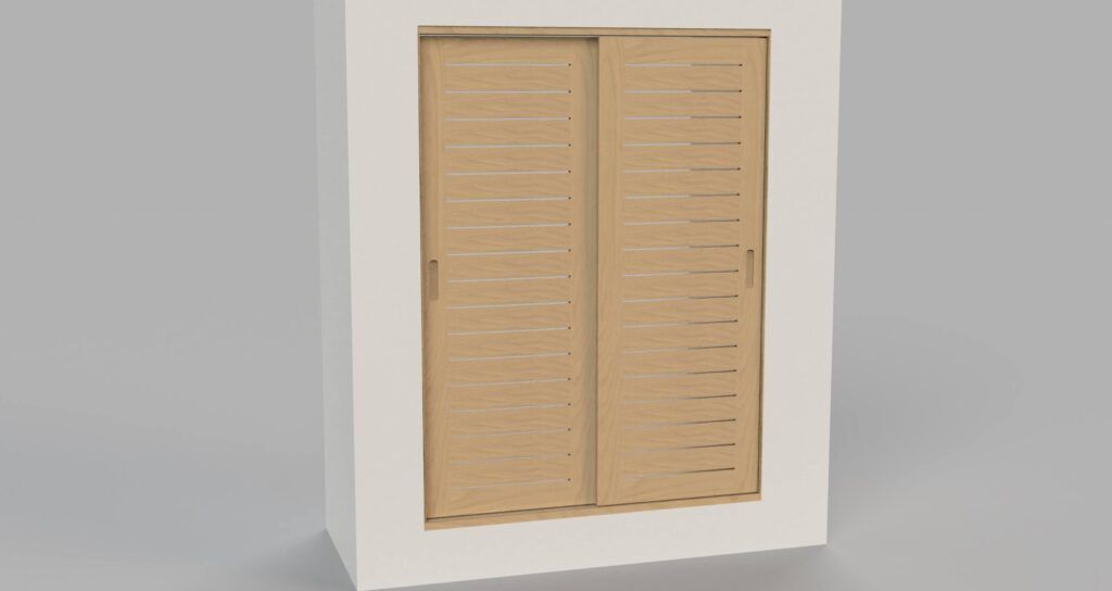 Visuel 3D — portes coulissantes ajourées